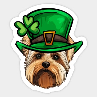 Funny St Patricks Day Biewer Terrier Sticker